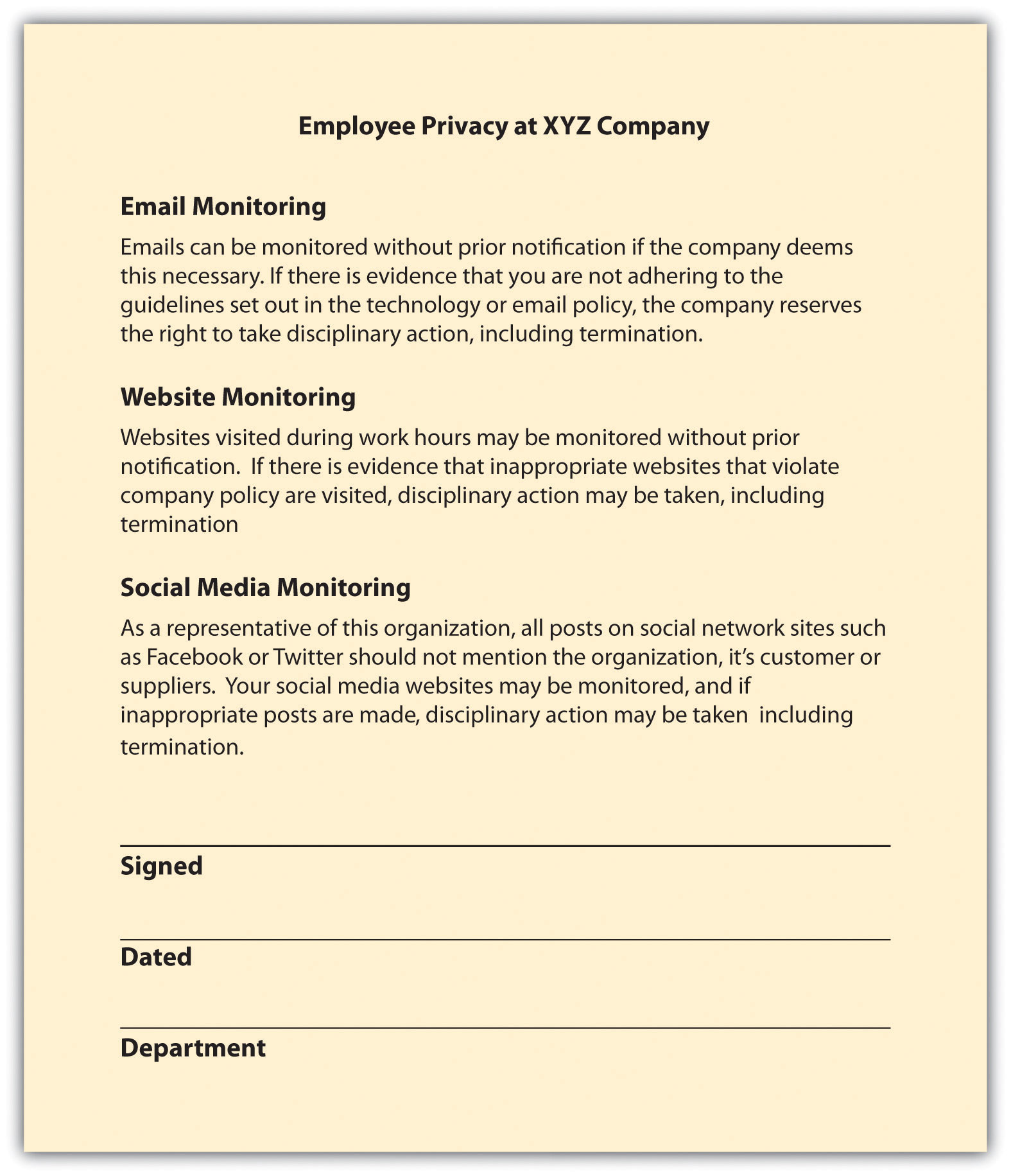 Reading Employee Rights Job Protection And Privacy Introduction To Business Fall 2016