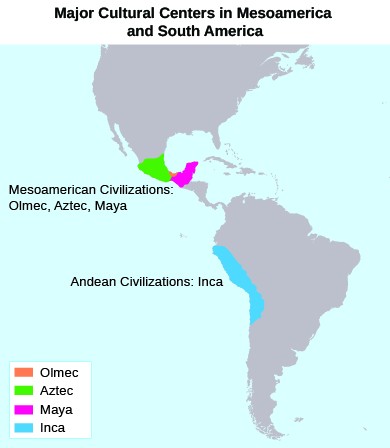 Aztec And Mayan Empire Map The Americas | Us History I (Os Collection)