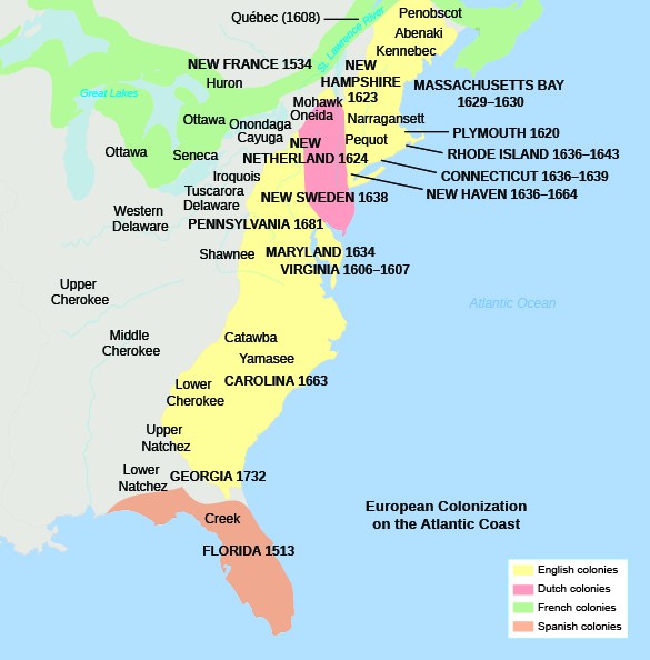 Map 1616 to 1675 Locations in Maryland near Northern Neck