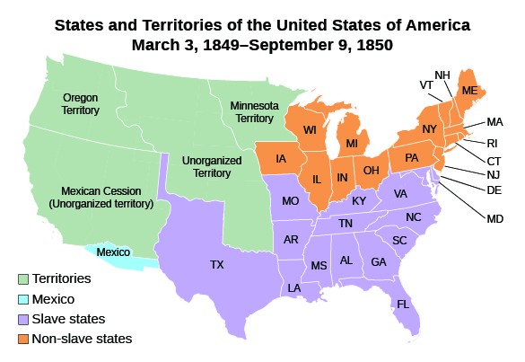 map of the us after the compromise of 1850 The Compromise Of 1850 Us History I Os Collection