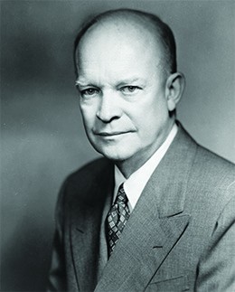 A photograph of Dwight D. Eisenhower is shown.