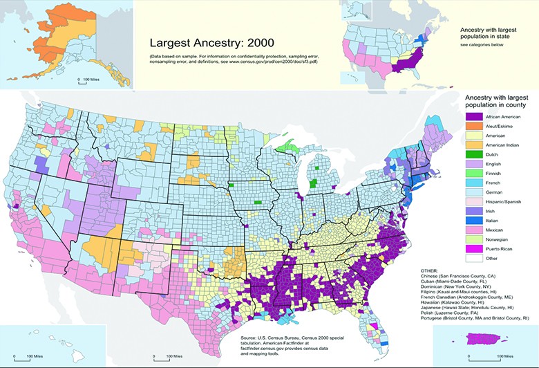 A map indicates the dominant ethnicities in different parts of the country.