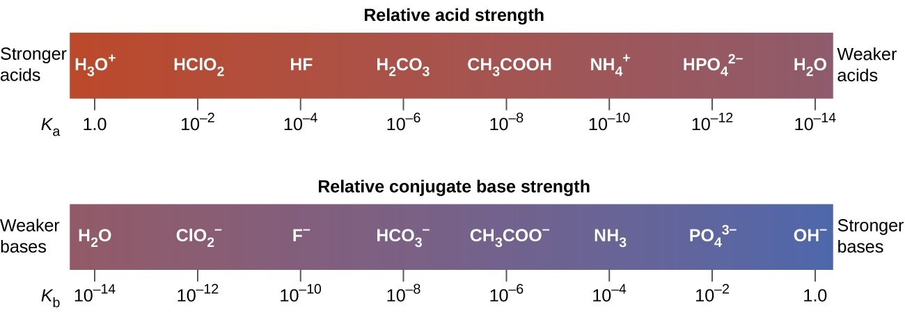 acids and bases list strength