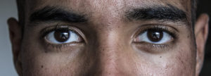 Close up of a person's eyes.