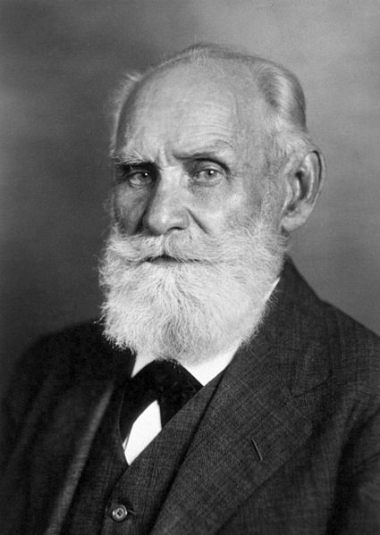 Photograph of Ivan Pavlov. He is older with a full-white beard.