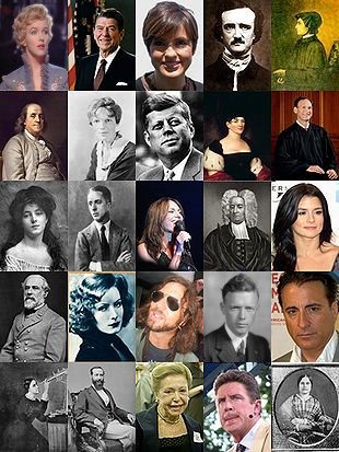Collage of white pop culture icons.