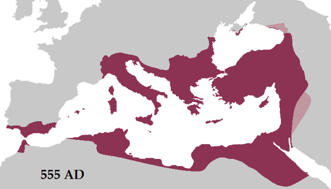 byzantine empire map justinian