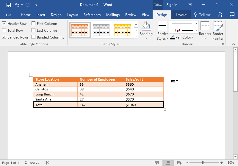 How To Change Table Style In Word