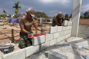 Seabees assigned to Naval Mobile Construction Battalion (NMCB) 11 build a classroom at Pa Ka Mai School during exercise Cobra Gold 2011.