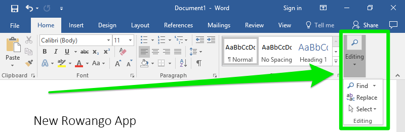 word 2010 for mac advanced find and replace shortcut