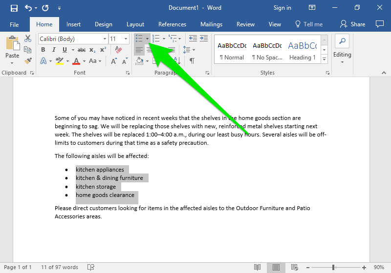 how to edit bullet text formatting in word