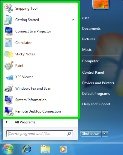 program list windows 8