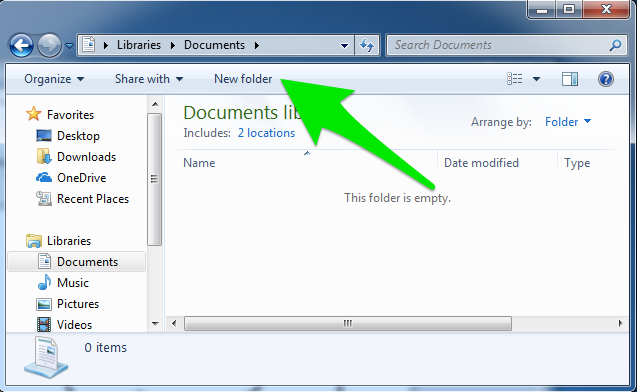 how do you create a folder in documents