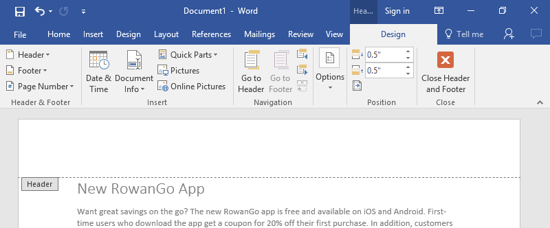 how to edit footer in word on pc