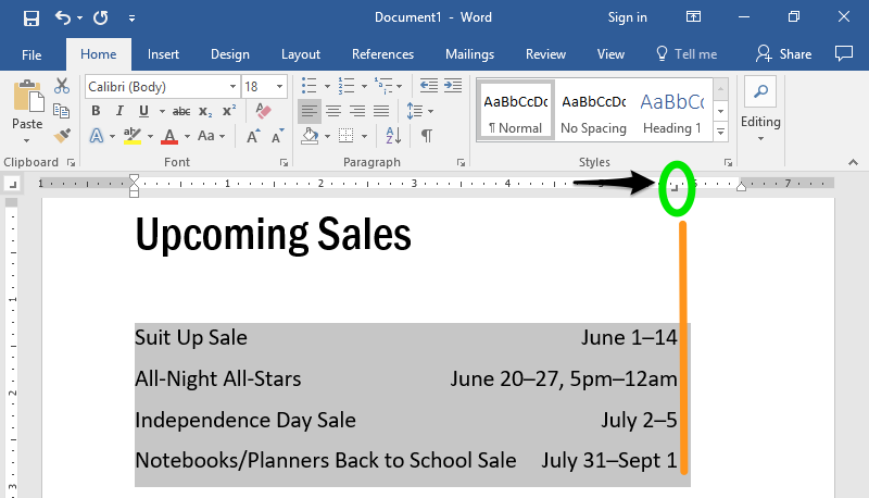 set rulers ms word for mac 2017