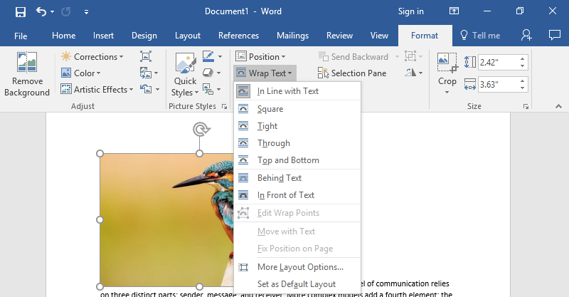 locking text in word