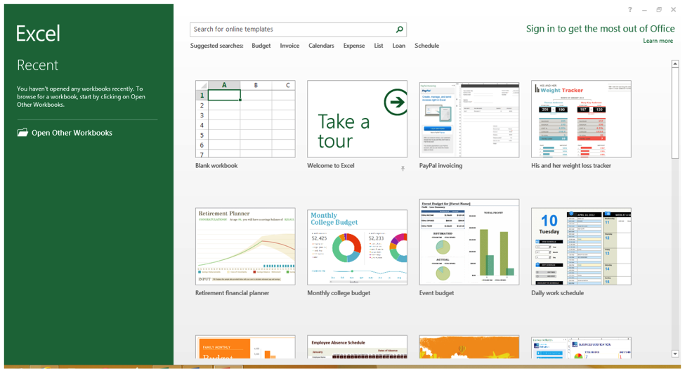 excel for mac backstage view