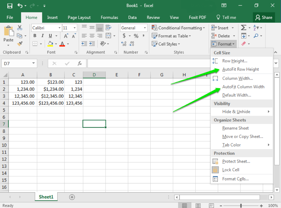 expand excel cells to fit text