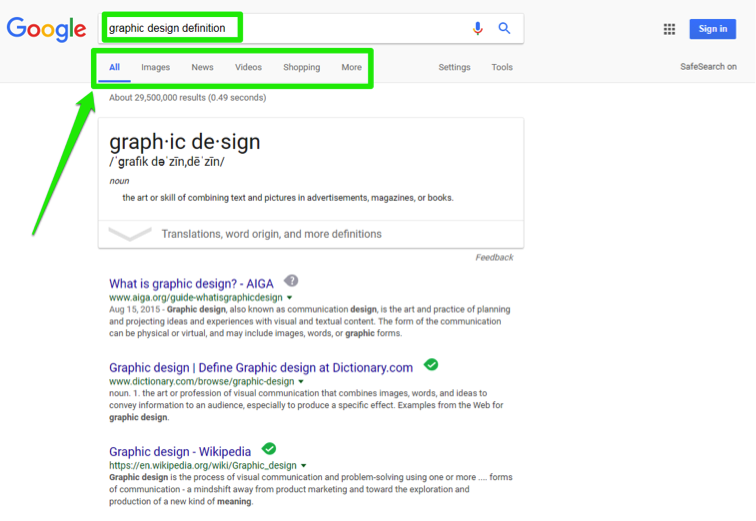 google search defaults to qip