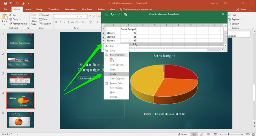 Display The Chart Data Labels Using The Outside End Option