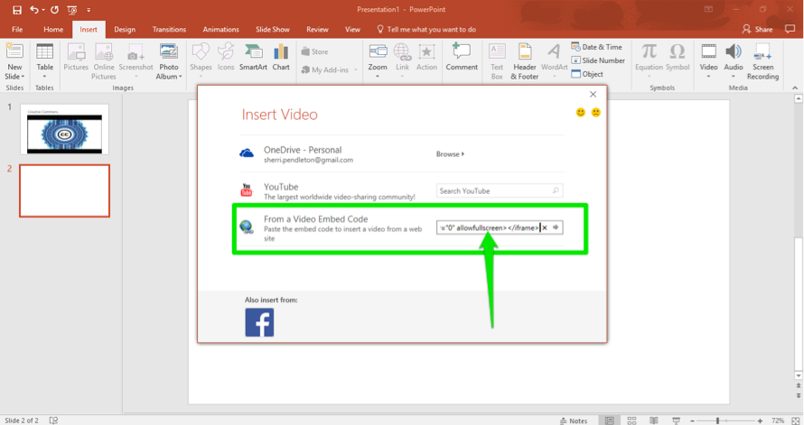 insert video into powerpoint