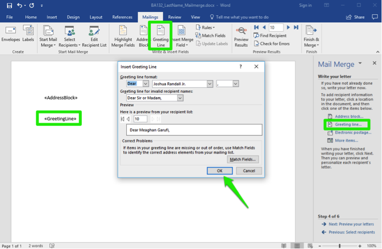 how to do a mail merge in word 2010 from excel for labels