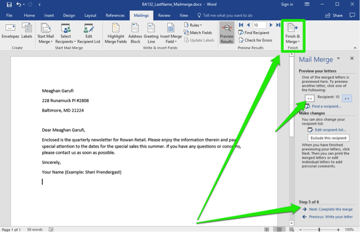 how to do a mail merge in word on mac