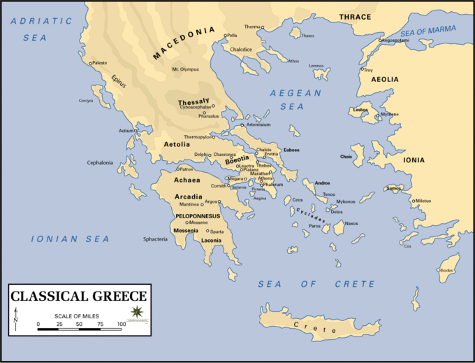 Introduction To Ancient Greece Boundless Art History   Greecemap 