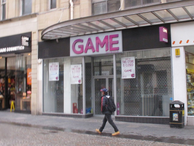 An exterior view of a street business called GAME.