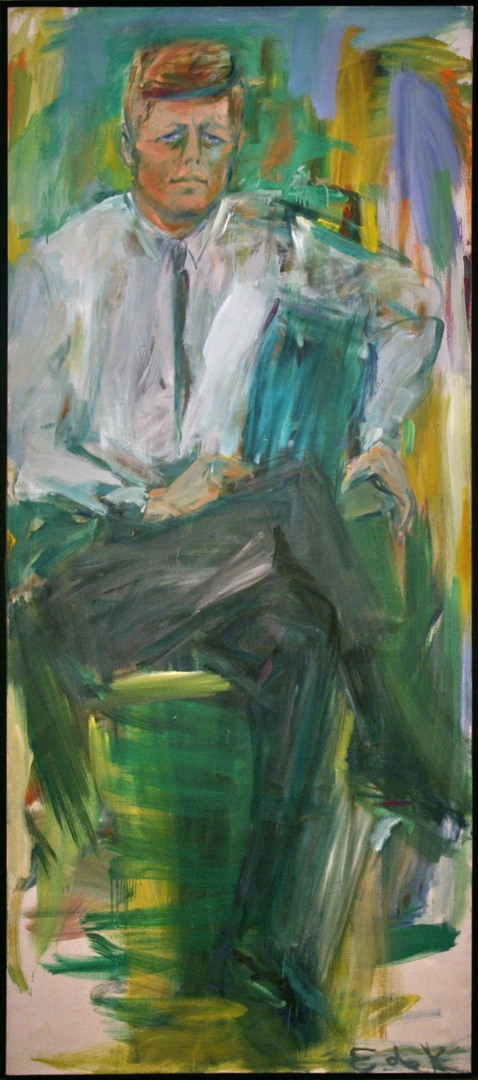 A painting of John F. Kennedy.