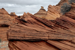 Photo of thin rock layers at Paw Hole, Coyote Buttes South, Vermilion Cliffs National Monument, Arizona.