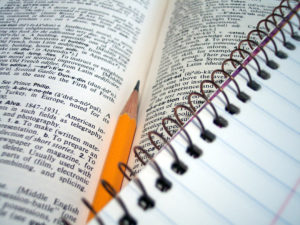notebook with pencil
