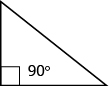 Right triangle with 90 degrees label near the boxed corner.