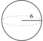 A sphere of radius 6 inches