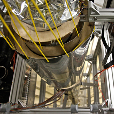 A top view of an atomic fountain.