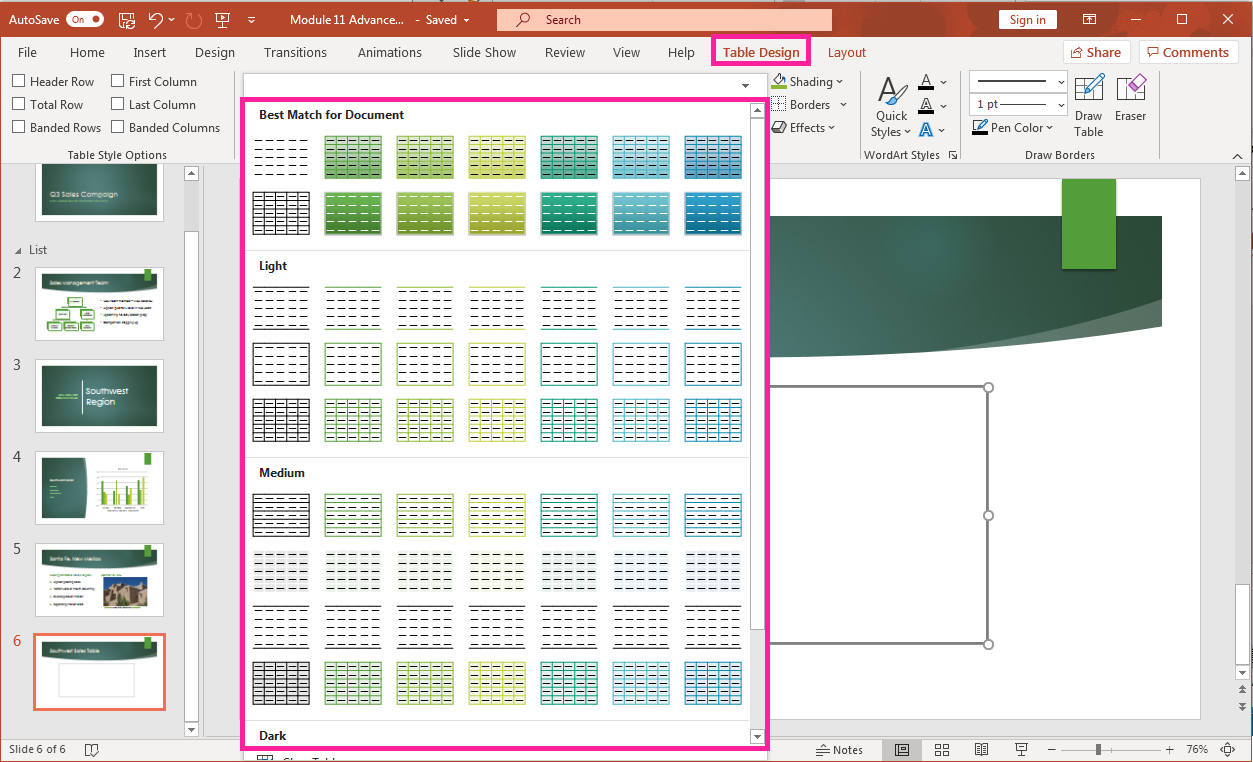 Format Tables Computer Applications for Managers