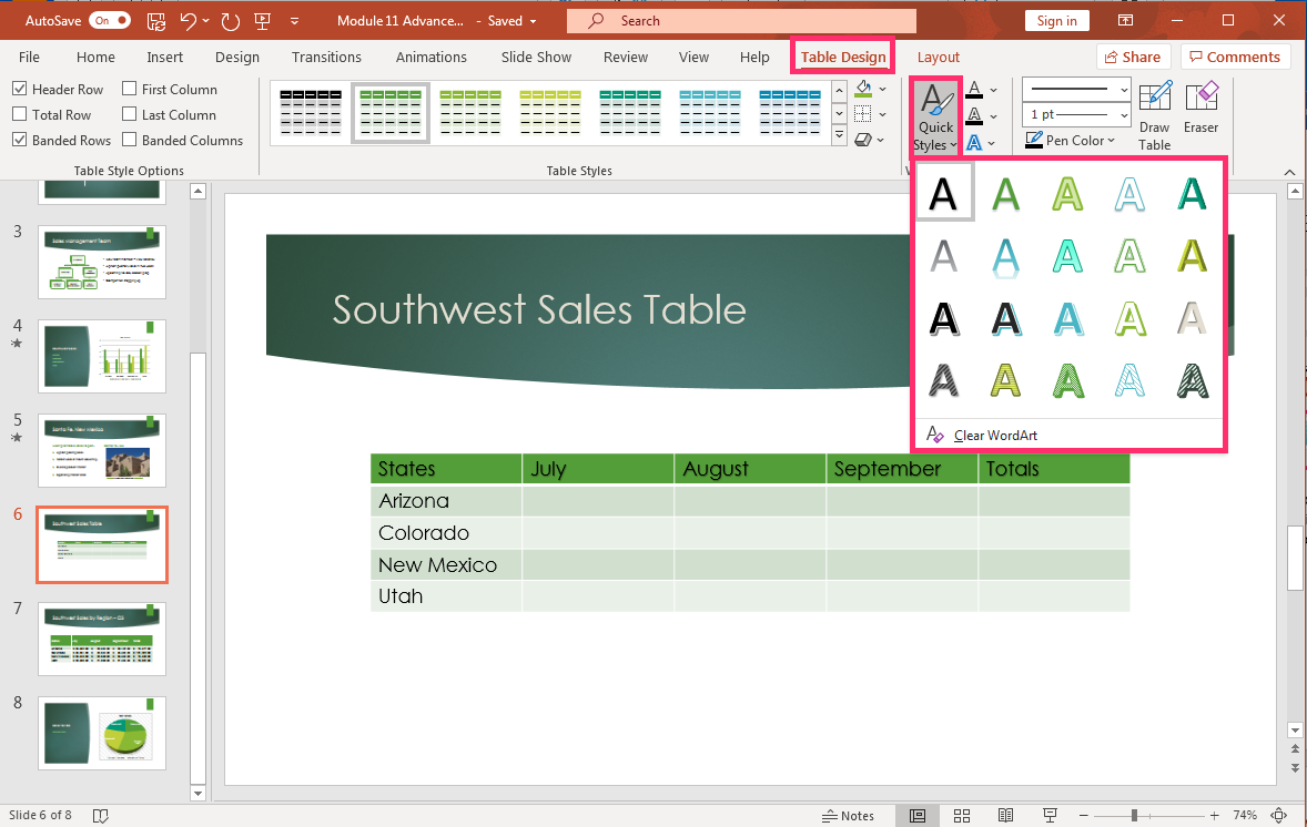 format menu design