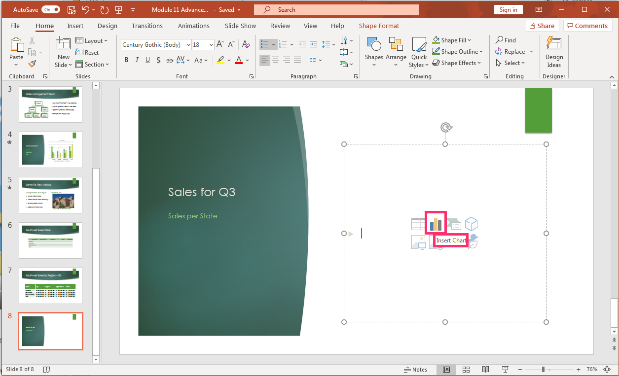 chart template powerpoint mac