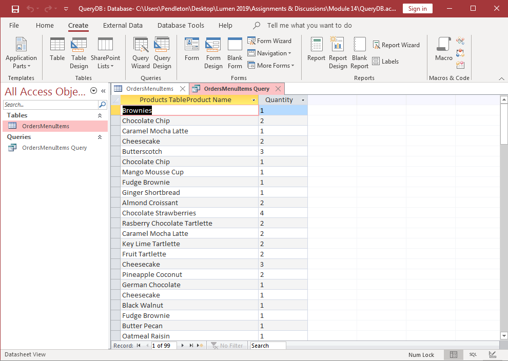 Products Table Product Name column has been resized to show the full name of each product.