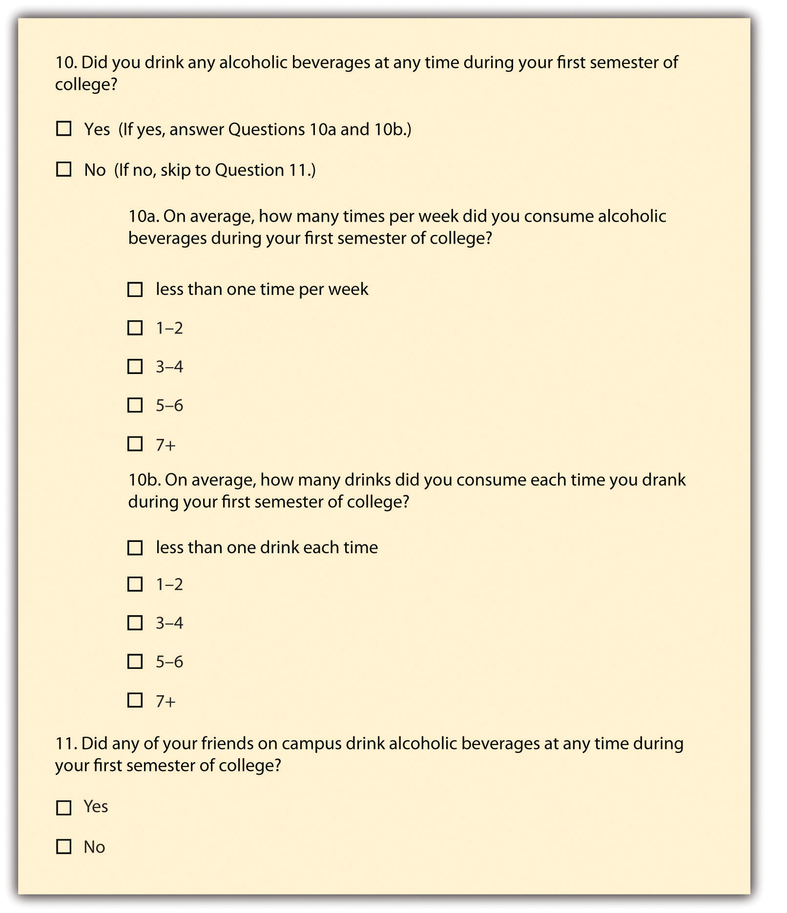 examples of quantitative research questionnaire