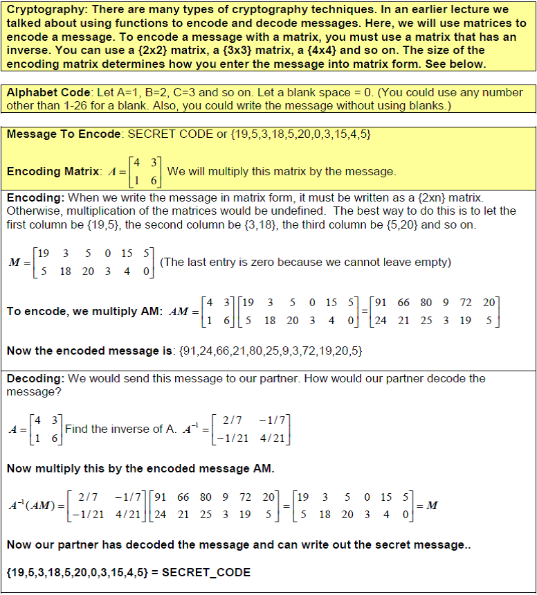3.6b. Examples - Inverses of Matrices | Finite Math |