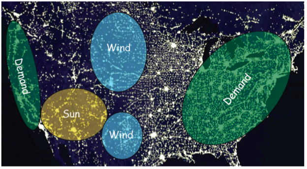 Renewable Resource Location vs. Demand Location