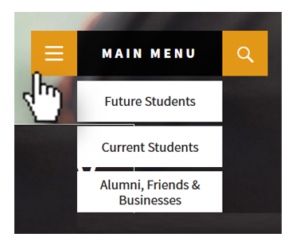 Image of SUNYWCC Website Navigation