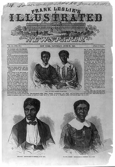 Newspaper illustrations of Mr. and Mrs. Dred Scott.