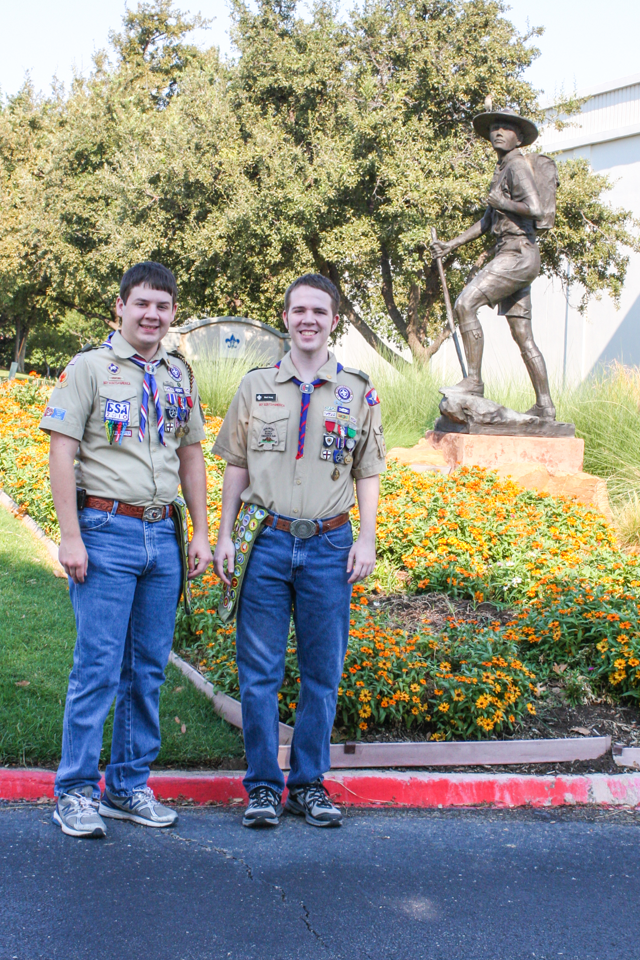 Two eagle scouts at the BSA National Headquarters and museum in Irving, Texas.
