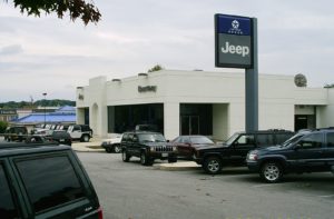 a picture of a car dealership