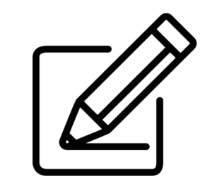 icon of a pencil over paper