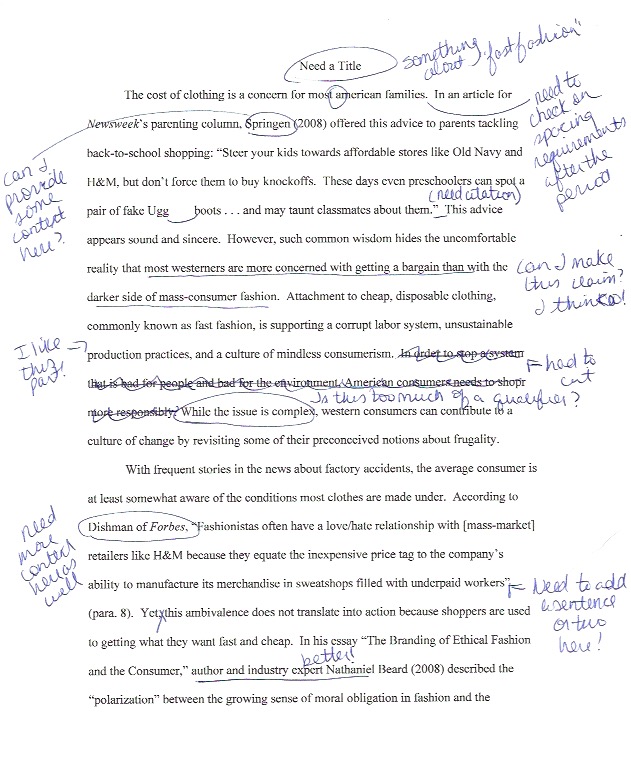 example of rough draft essay