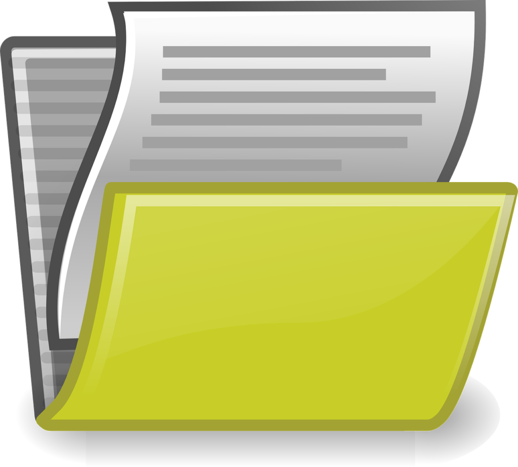 icon of papers in a file folder