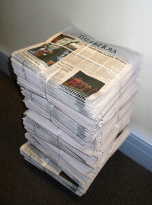 Stack of newspapers